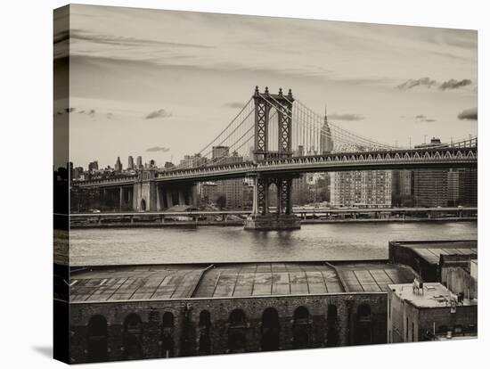 Manhattan Bridge with the Empire State Building from Brooklyn-Philippe Hugonnard-Stretched Canvas