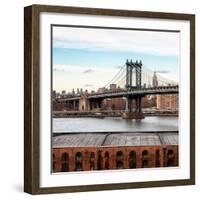 Manhattan Bridge with the Empire State Building from Brooklyn-Philippe Hugonnard-Framed Photographic Print