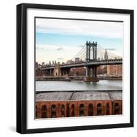 Manhattan Bridge with the Empire State Building from Brooklyn-Philippe Hugonnard-Framed Photographic Print