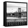 Manhattan Bridge with the Empire State Building from Brooklyn-Philippe Hugonnard-Framed Stretched Canvas