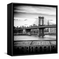 Manhattan Bridge with the Empire State Building from Brooklyn-Philippe Hugonnard-Framed Stretched Canvas