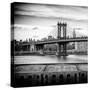 Manhattan Bridge with the Empire State Building from Brooklyn-Philippe Hugonnard-Stretched Canvas