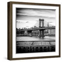 Manhattan Bridge with the Empire State Building from Brooklyn-Philippe Hugonnard-Framed Photographic Print