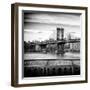 Manhattan Bridge with the Empire State Building from Brooklyn-Philippe Hugonnard-Framed Photographic Print