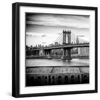 Manhattan Bridge with the Empire State Building from Brooklyn-Philippe Hugonnard-Framed Photographic Print