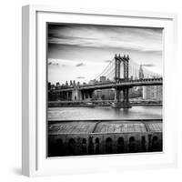 Manhattan Bridge with the Empire State Building from Brooklyn-Philippe Hugonnard-Framed Photographic Print