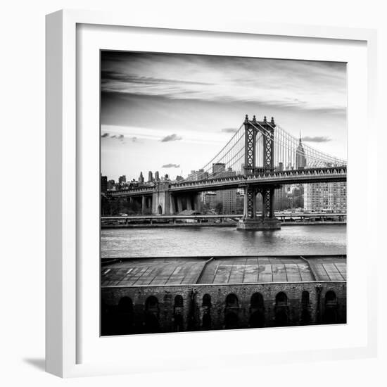 Manhattan Bridge with the Empire State Building from Brooklyn-Philippe Hugonnard-Framed Photographic Print