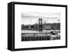 Manhattan Bridge with the Empire State Building from Brooklyn-Philippe Hugonnard-Framed Stretched Canvas