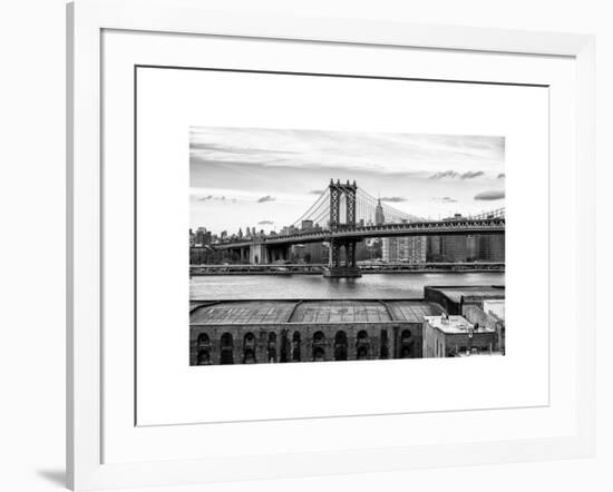 Manhattan Bridge with the Empire State Building from Brooklyn-Philippe Hugonnard-Framed Art Print