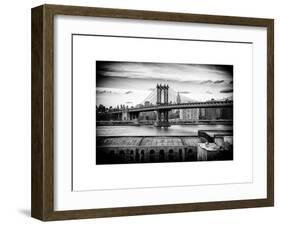 Manhattan Bridge with the Empire State Building from Brooklyn-Philippe Hugonnard-Framed Art Print