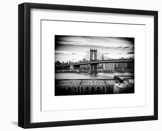 Manhattan Bridge with the Empire State Building from Brooklyn-Philippe Hugonnard-Framed Art Print