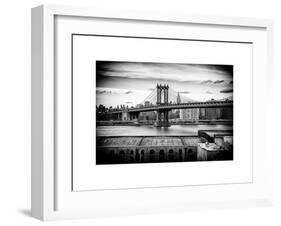 Manhattan Bridge with the Empire State Building from Brooklyn-Philippe Hugonnard-Framed Art Print