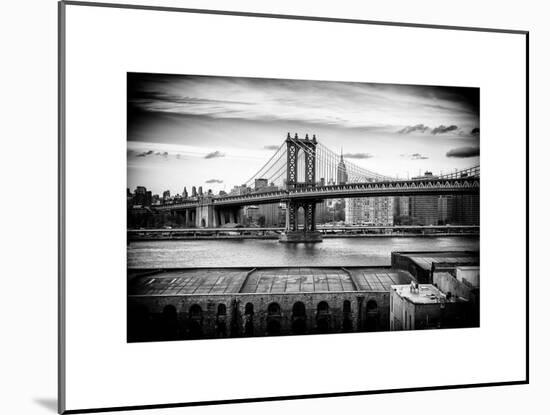 Manhattan Bridge with the Empire State Building from Brooklyn-Philippe Hugonnard-Mounted Art Print