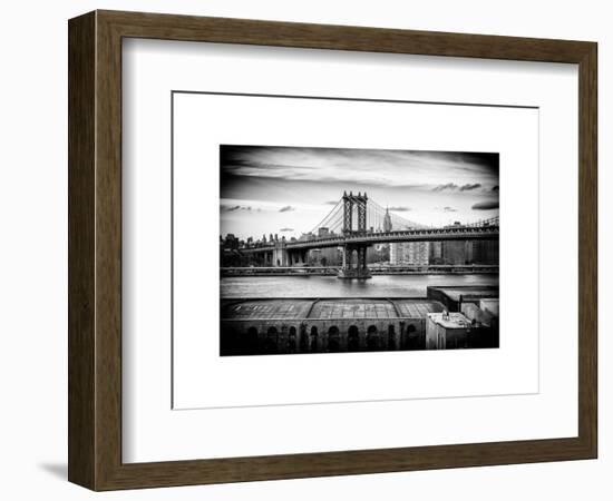 Manhattan Bridge with the Empire State Building from Brooklyn-Philippe Hugonnard-Framed Art Print