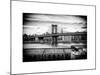 Manhattan Bridge with the Empire State Building from Brooklyn-Philippe Hugonnard-Mounted Art Print