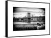 Manhattan Bridge with the Empire State Building from Brooklyn-Philippe Hugonnard-Framed Stretched Canvas