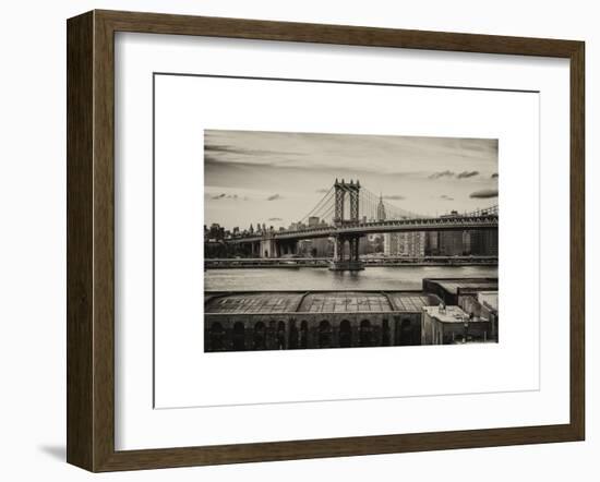 Manhattan Bridge with the Empire State Building from Brooklyn-Philippe Hugonnard-Framed Art Print