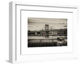 Manhattan Bridge with the Empire State Building from Brooklyn-Philippe Hugonnard-Framed Art Print