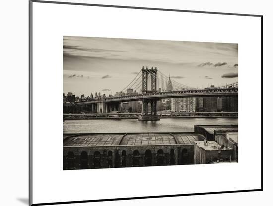 Manhattan Bridge with the Empire State Building from Brooklyn-Philippe Hugonnard-Mounted Art Print