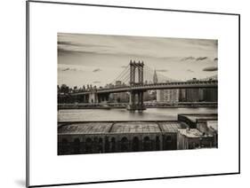 Manhattan Bridge with the Empire State Building from Brooklyn-Philippe Hugonnard-Mounted Art Print