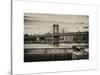 Manhattan Bridge with the Empire State Building from Brooklyn-Philippe Hugonnard-Stretched Canvas