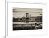 Manhattan Bridge with the Empire State Building from Brooklyn-Philippe Hugonnard-Framed Art Print