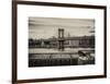 Manhattan Bridge with the Empire State Building from Brooklyn-Philippe Hugonnard-Framed Art Print