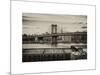 Manhattan Bridge with the Empire State Building from Brooklyn-Philippe Hugonnard-Mounted Art Print