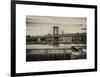 Manhattan Bridge with the Empire State Building from Brooklyn-Philippe Hugonnard-Framed Art Print