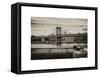 Manhattan Bridge with the Empire State Building from Brooklyn-Philippe Hugonnard-Framed Stretched Canvas