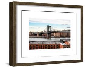 Manhattan Bridge with the Empire State Building from Brooklyn-Philippe Hugonnard-Framed Art Print