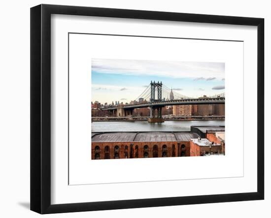 Manhattan Bridge with the Empire State Building from Brooklyn-Philippe Hugonnard-Framed Art Print