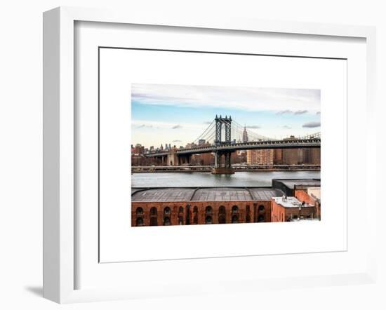 Manhattan Bridge with the Empire State Building from Brooklyn-Philippe Hugonnard-Framed Art Print