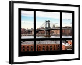 Manhattan Bridge with the Empire State Building - New York, USA-Philippe Hugonnard-Framed Photographic Print