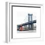 Manhattan Bridge with Tug Boat-Erin Clark-Framed Giclee Print