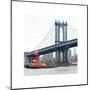 Manhattan Bridge with Tug Boat-Erin Clark-Mounted Giclee Print