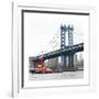 Manhattan Bridge with Tug Boat-Erin Clark-Framed Giclee Print