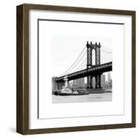 Manhattan Bridge with Tug Boat-Erin Clark-Framed Giclee Print