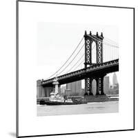 Manhattan Bridge with Tug Boat-Erin Clark-Mounted Giclee Print