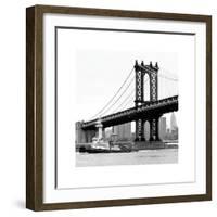 Manhattan Bridge with Tug Boat-Erin Clark-Framed Giclee Print