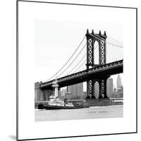 Manhattan Bridge with Tug Boat-Erin Clark-Mounted Giclee Print