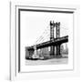 Manhattan Bridge with Tug Boat-Erin Clark-Framed Giclee Print