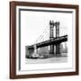 Manhattan Bridge with Tug Boat-Erin Clark-Framed Giclee Print