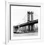 Manhattan Bridge with Tug Boat-Erin Clark-Framed Giclee Print