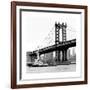 Manhattan Bridge with Tug Boat-Erin Clark-Framed Giclee Print