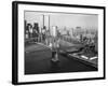 Manhattan Bridge with Twin Towers-null-Framed Photographic Print