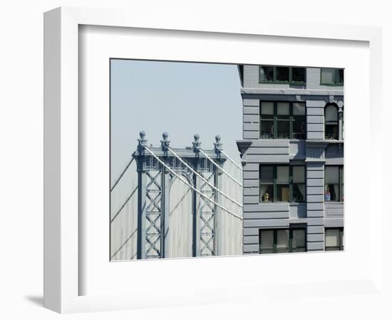 Manhattan Bridge-Bo Zaunders-Framed Photographic Print