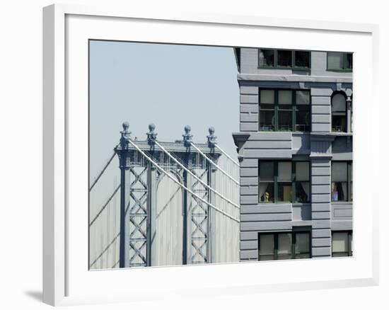 Manhattan Bridge-Bo Zaunders-Framed Photographic Print