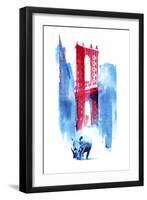 Manhattan Bridge-Robert Farkas-Framed Giclee Print