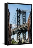 Manhattan Bridge-Bill Carson Photography-Framed Stretched Canvas